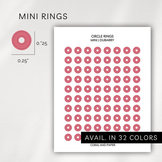Mini Rings Stickers – Transparent Planner Halos (0.25”)