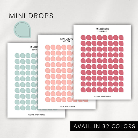 Mini Drops Stickers – Transparent Planner Drops (0.25”)