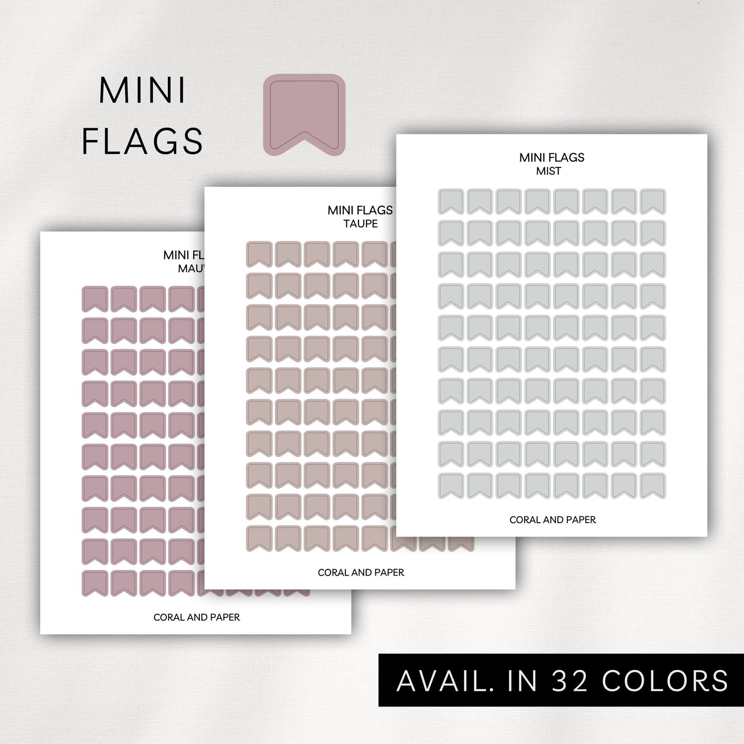 Mini Flag Stickers – Transparent Planner Flags (0.25”)