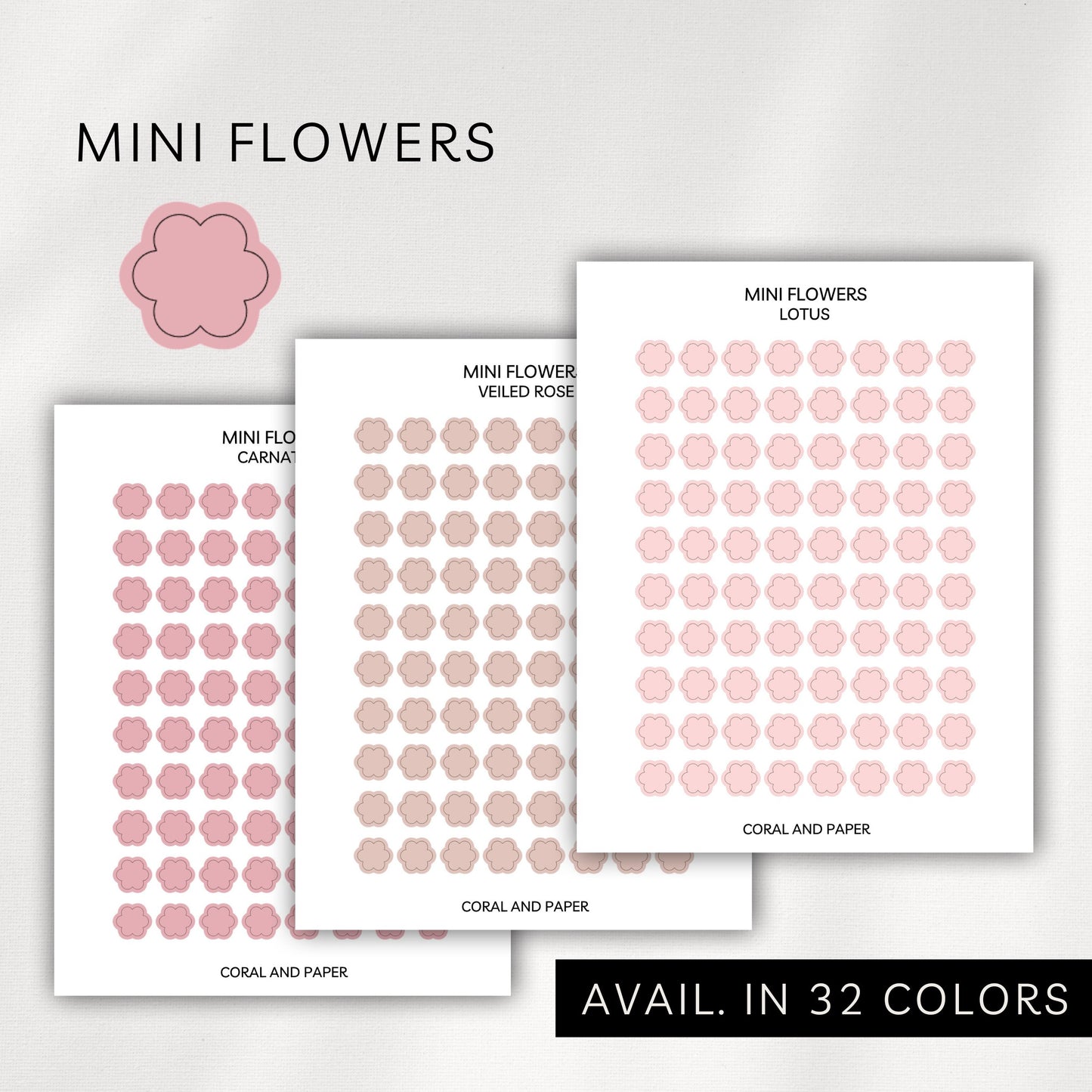 Mini Flowers Stickers – Transparent Planner Flowers