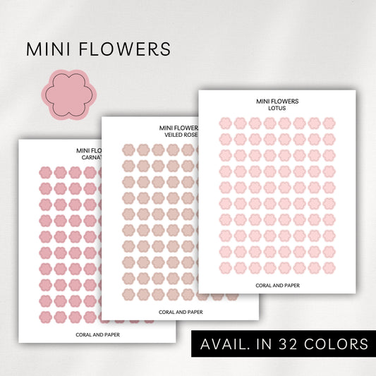 Mini Flowers Stickers – Transparent Planner Flowers