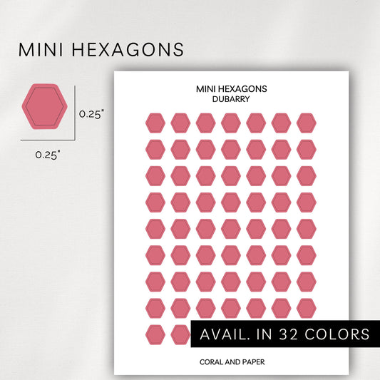 Mini Hexagons Stickers – Transparent Planner Hexagons (0.25”)