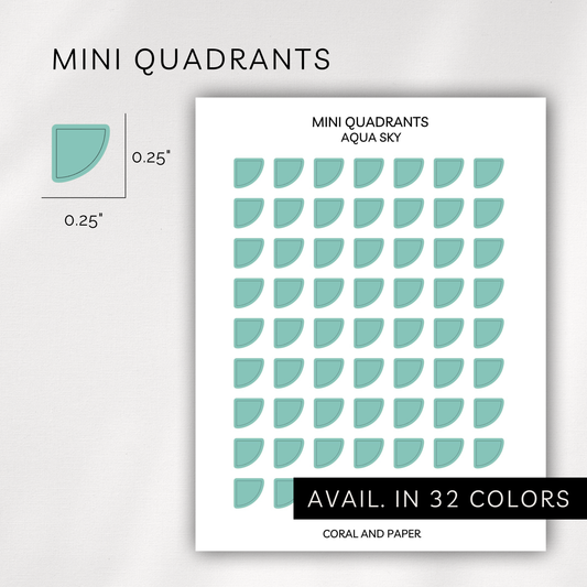 Mini Quadrants Stickers – Transparent Planner Quadrants (0.25”)