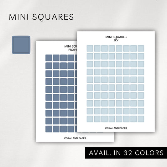 Mini Squares Stickers – Transparent Planner Squares (0.25”)