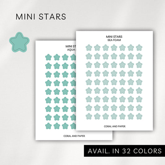 Mini Stars Stickers – Transparent Planner Stars (0.25”)