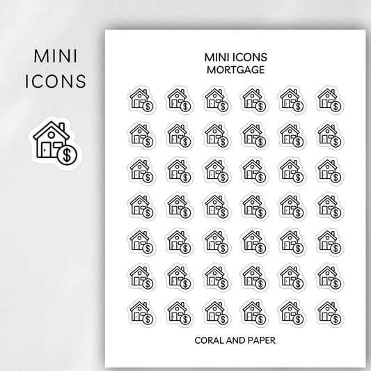 Mortgage Mini Icons - Planner Stickers