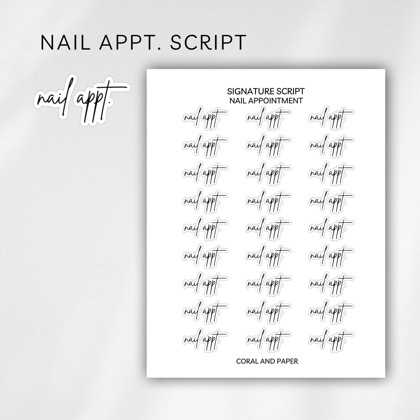 Nail Appointment - Script Stickers