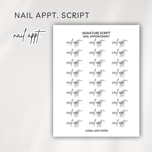 Nail Appointment - Script Stickers