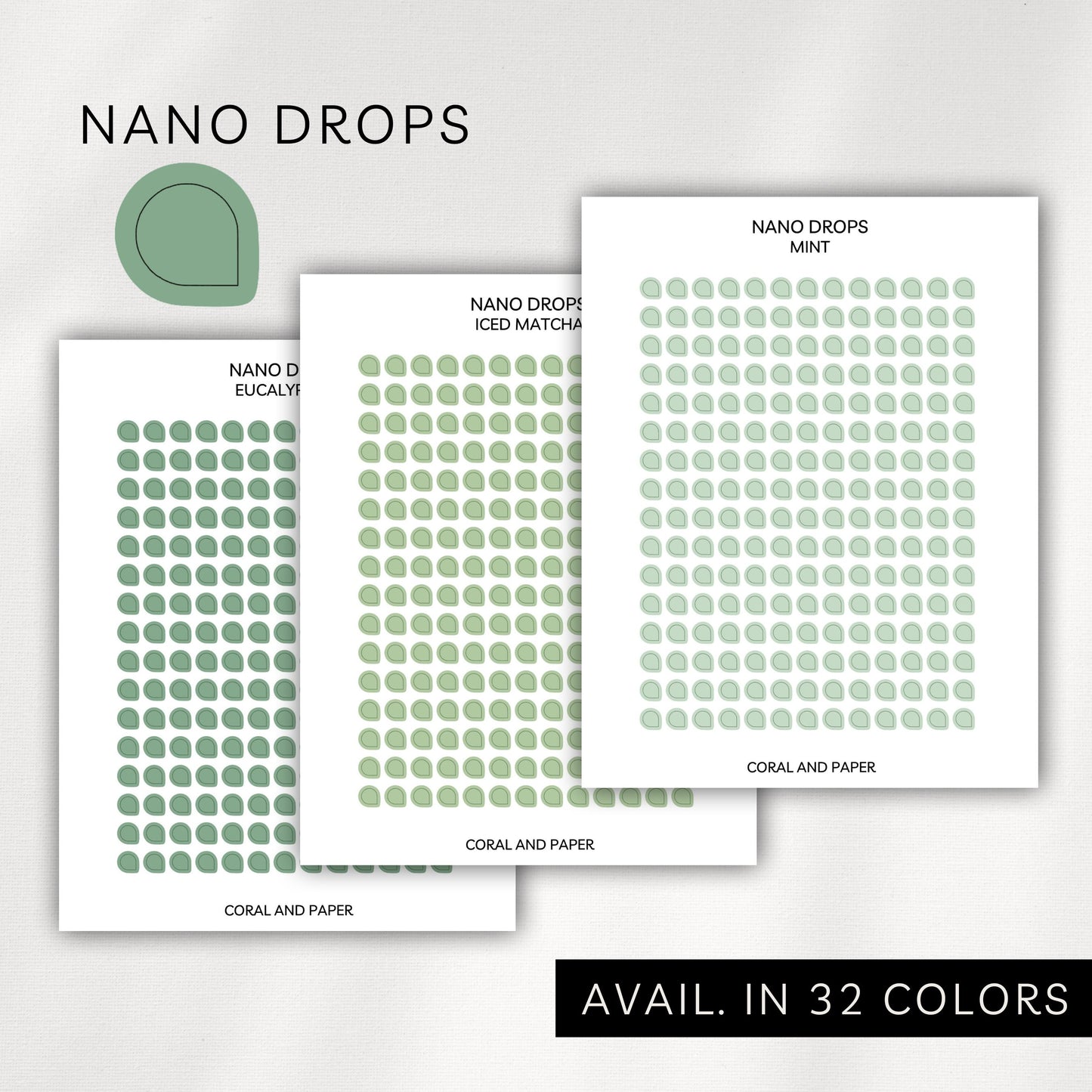 Nano Drops Stickers – Transparent Planner Drops (0.12”)