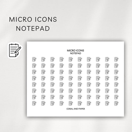 Notepad Micro Icons - Planner Stickers