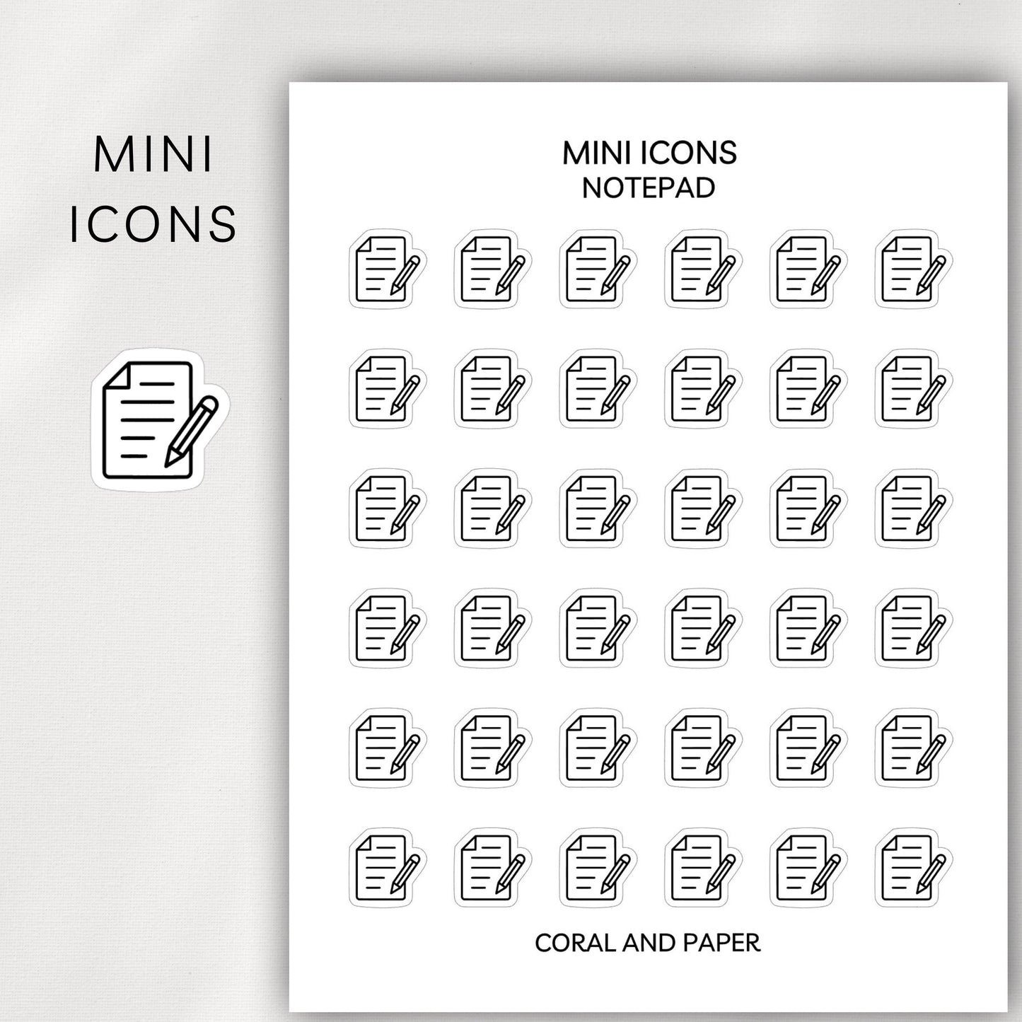Notepad Mini Icons - Planner Stickers