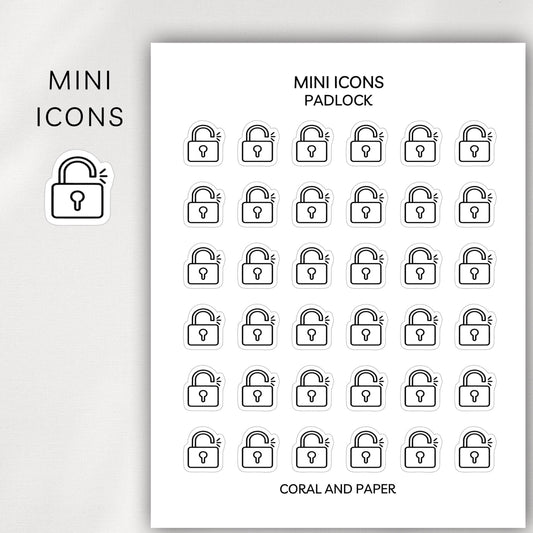 Padlock Mini Icons - Planner Stickers