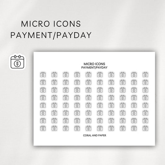 Payment Paycheck Micro Icons - Planner Stickers