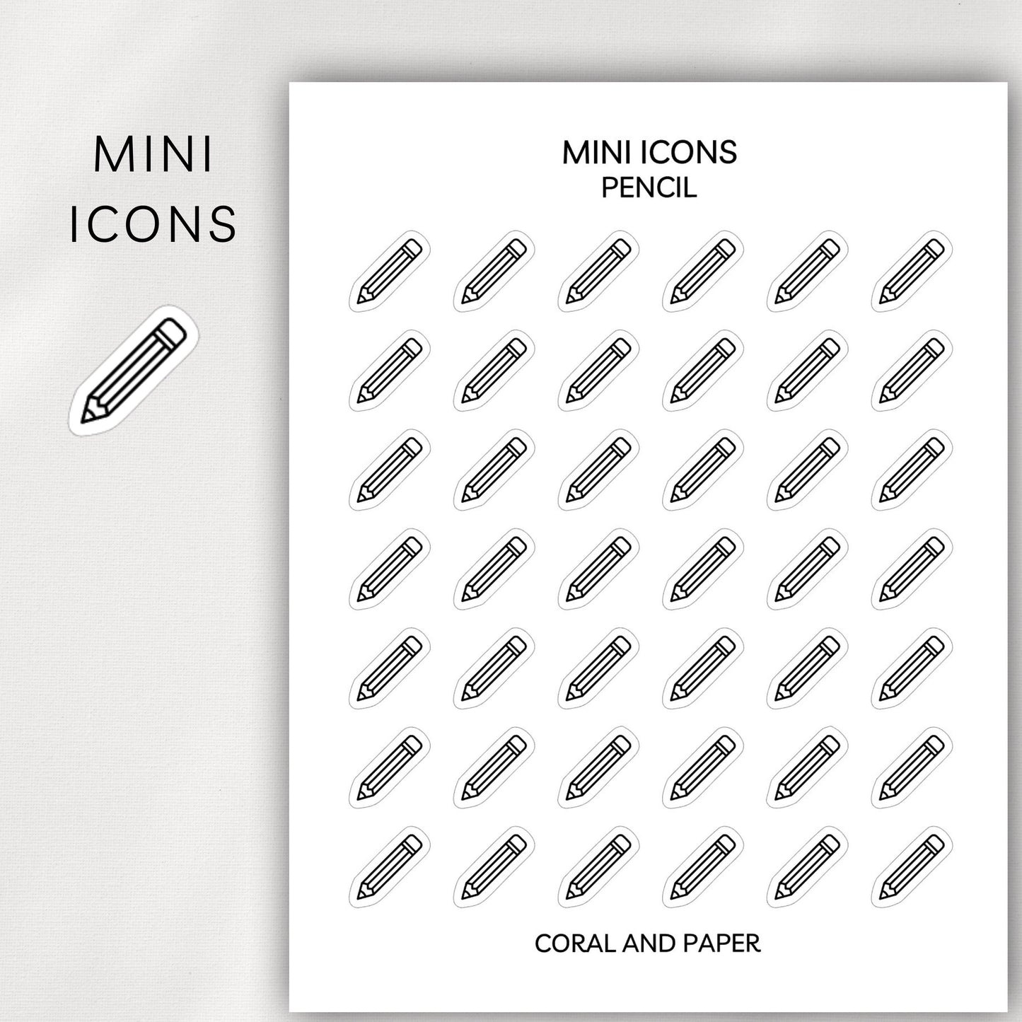 Pencil Mini Icons - Planner Stickers
