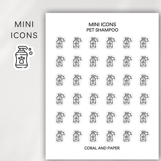 Pet Shampoo Mini Icons - Planner Stickers