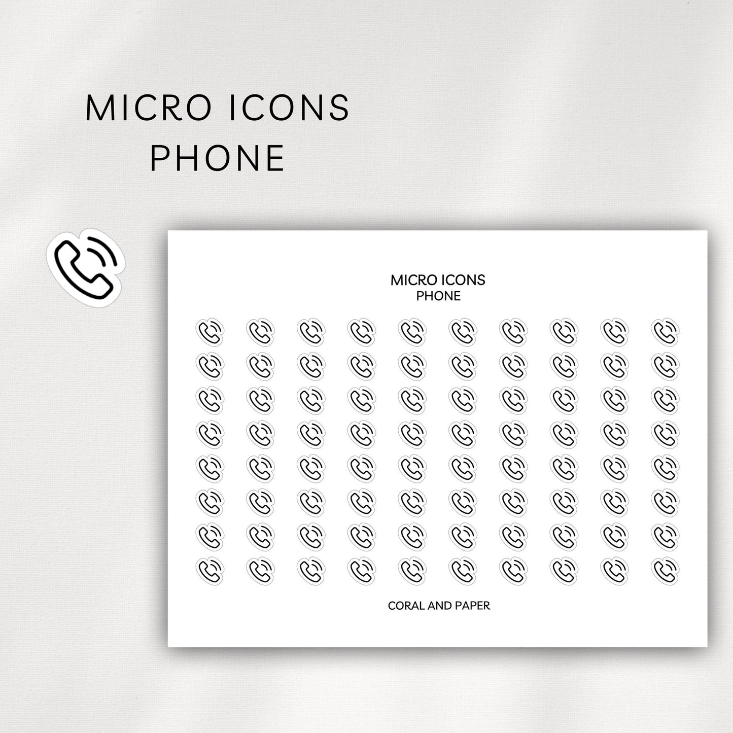 Phone Micro Icons - Planner Stickers
