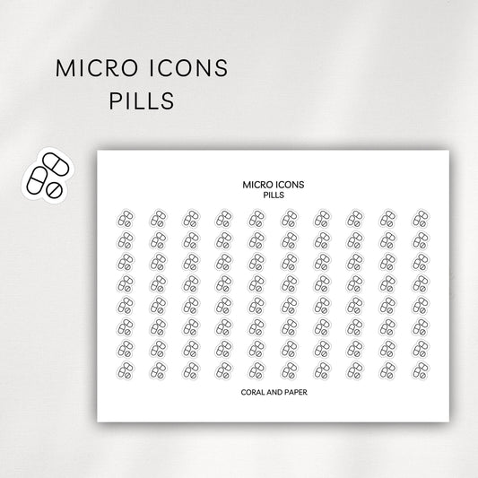 Pills Micro Icons - Planner Stickers