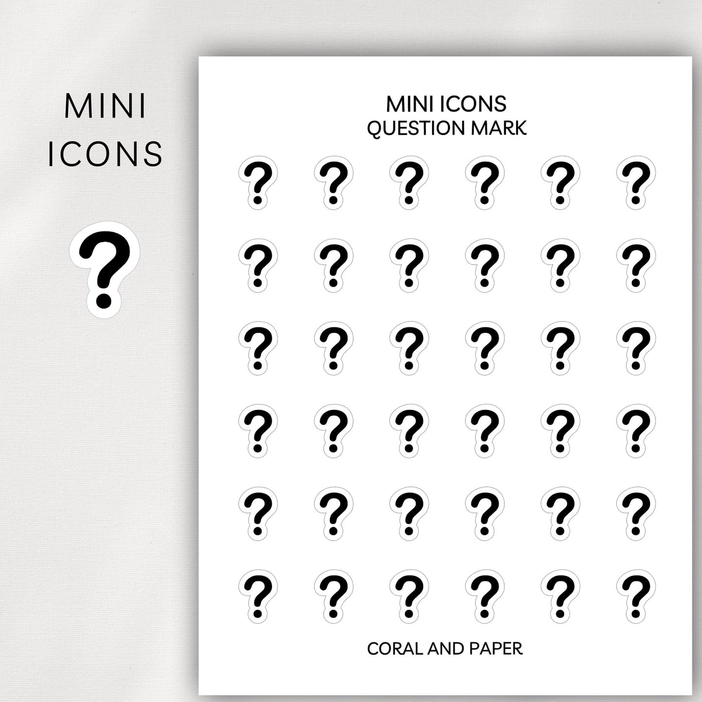 Question Mark Mini Icons - Planner Stickers
