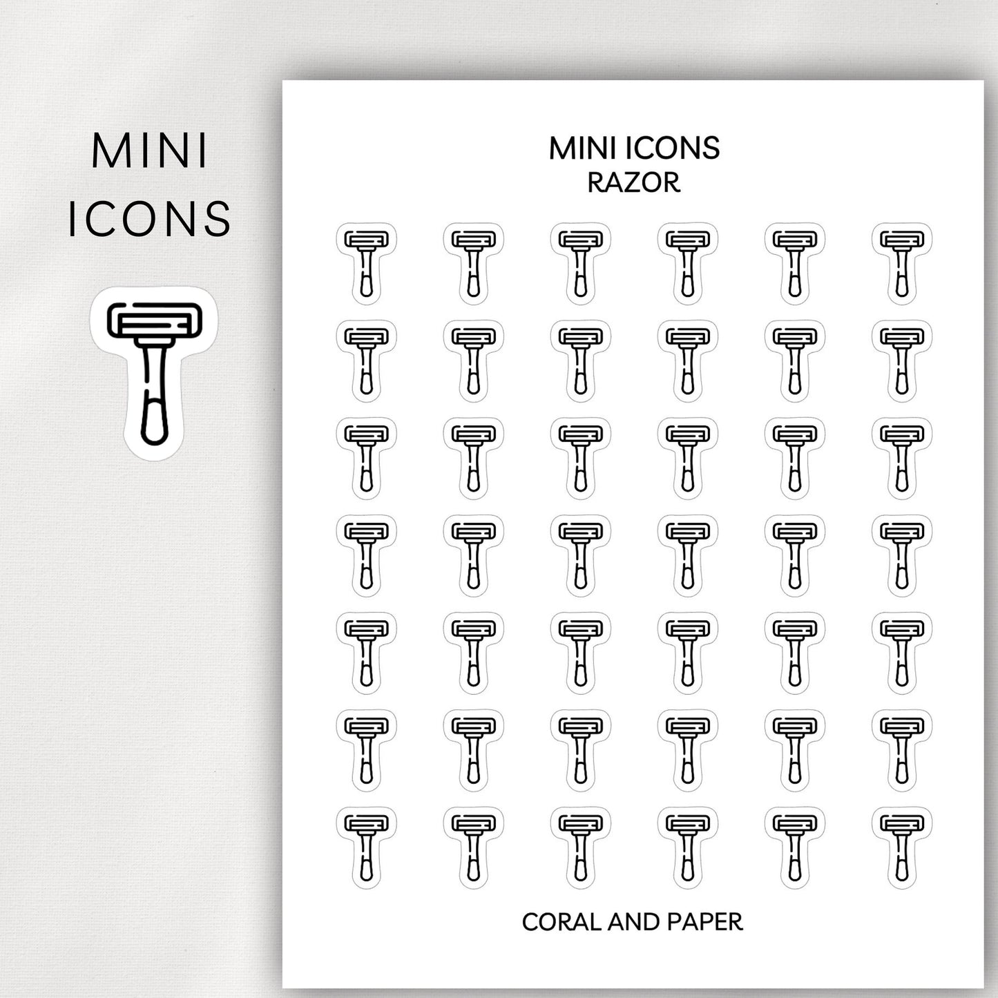 Razor Mini Icons - Planner Stickers