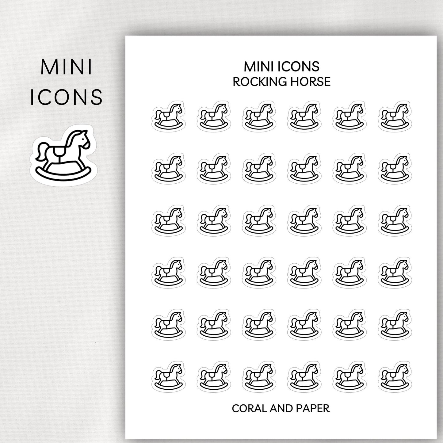 Rocking Horse Mini Icons - Planner Stickers