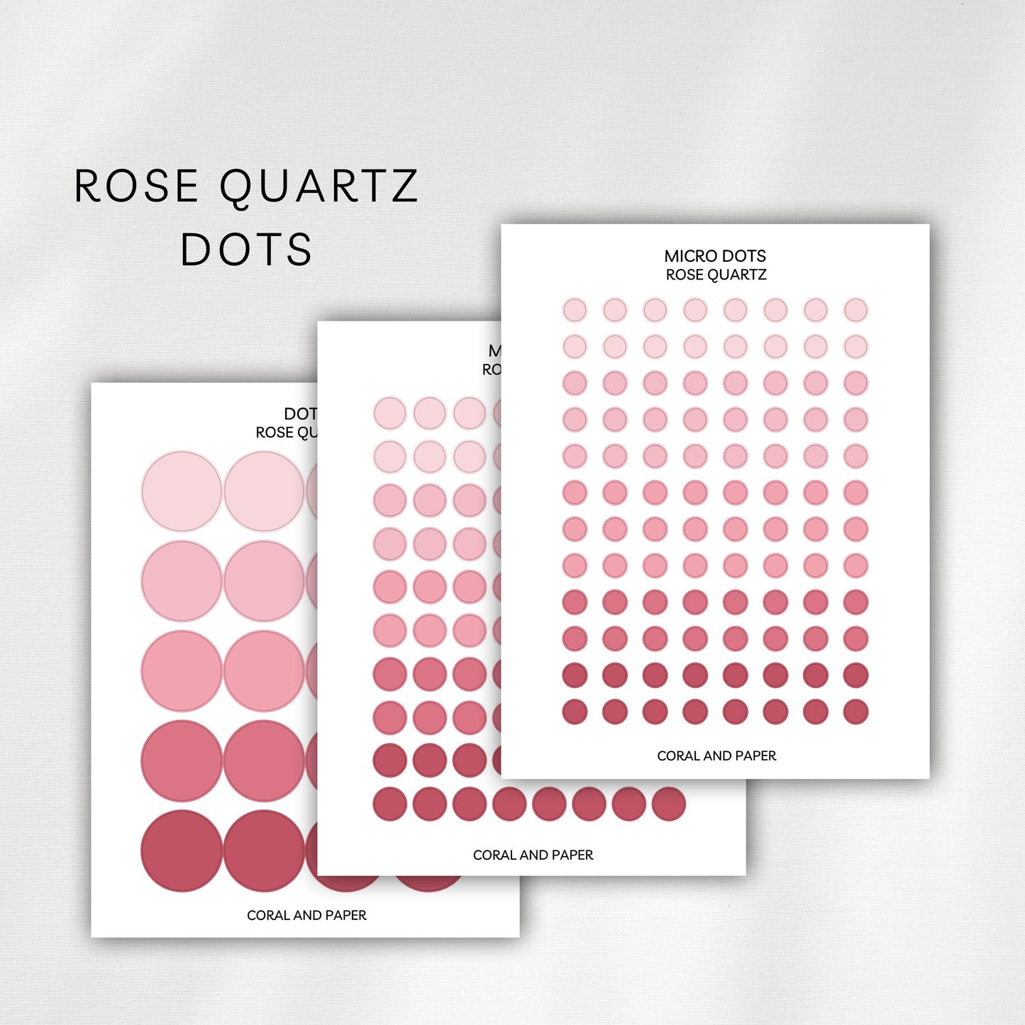 Rose Quartz Dots Planner Stickers | Minimal Functional Dots Stickers