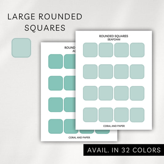 Rounded Squares Stickers – Transparent Planner Squares (0.63”)