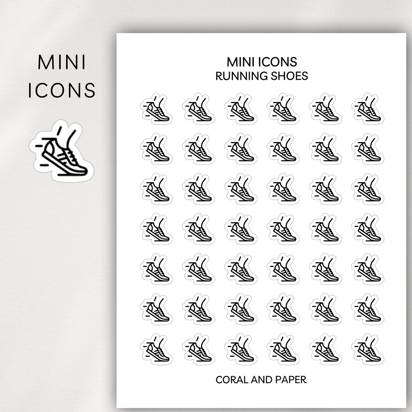 Running Shoes Mini Icons - Planner Stickers