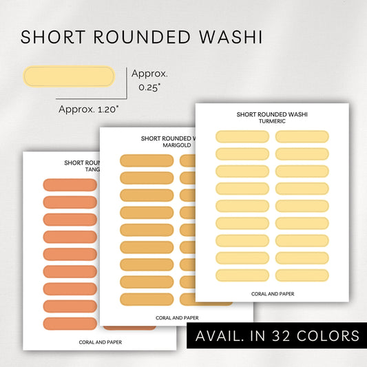 Short Rounded Washi Strips – Transparent Planner Stickers