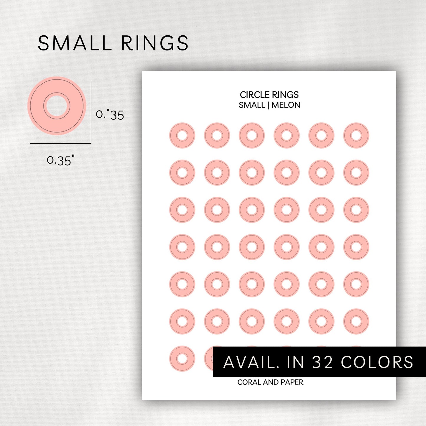 Small Rings Stickers – Transparent Planner Halos (0.35”)