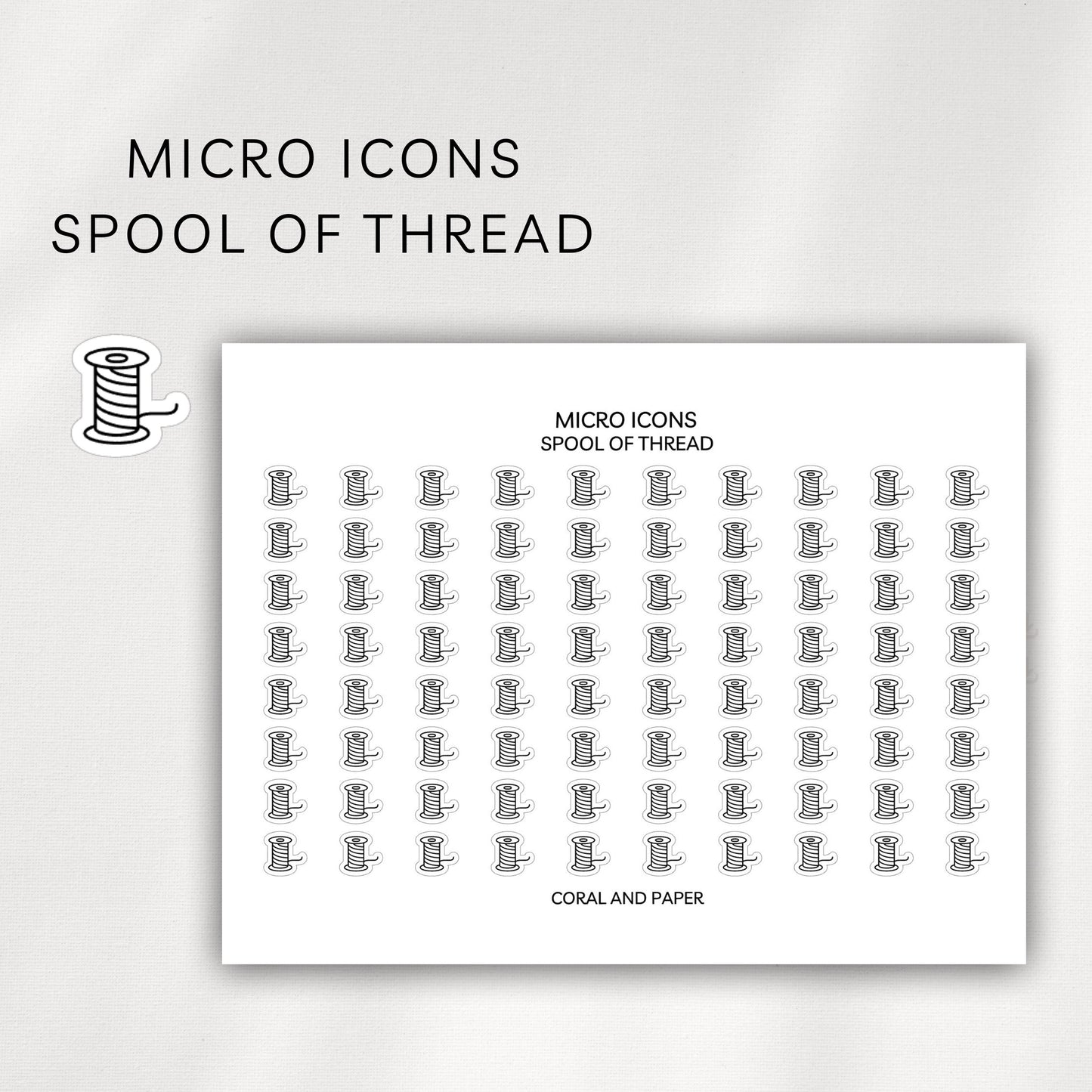Spool of Thread Micro Icons - Planner Stickers