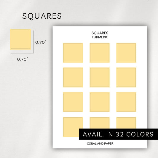 Large Squares Stickers – Transparent Planner Squares (0.70")