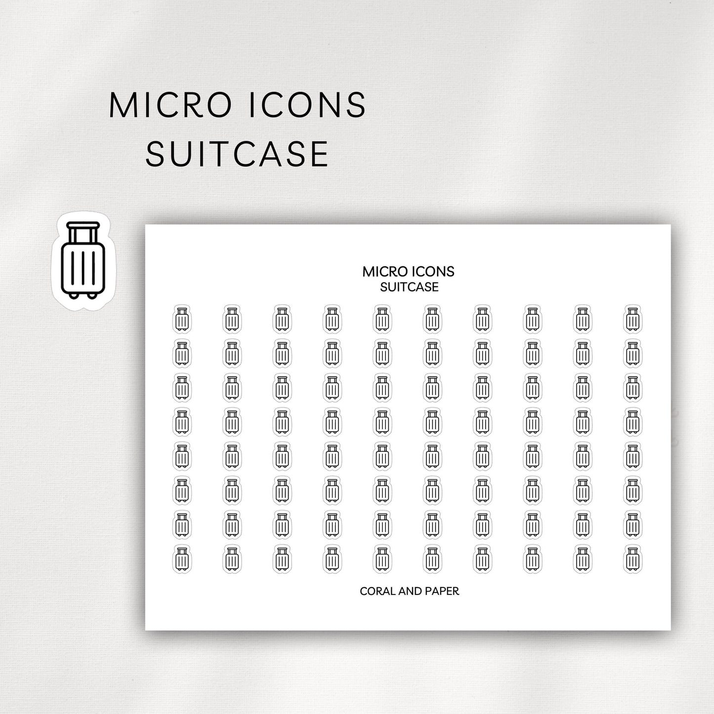 Suitcase Micro Icons - Planner Stickers