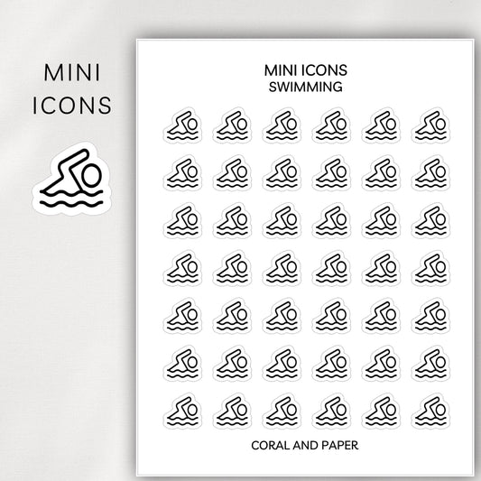 Swimming Mini Icons - Planner Stickers