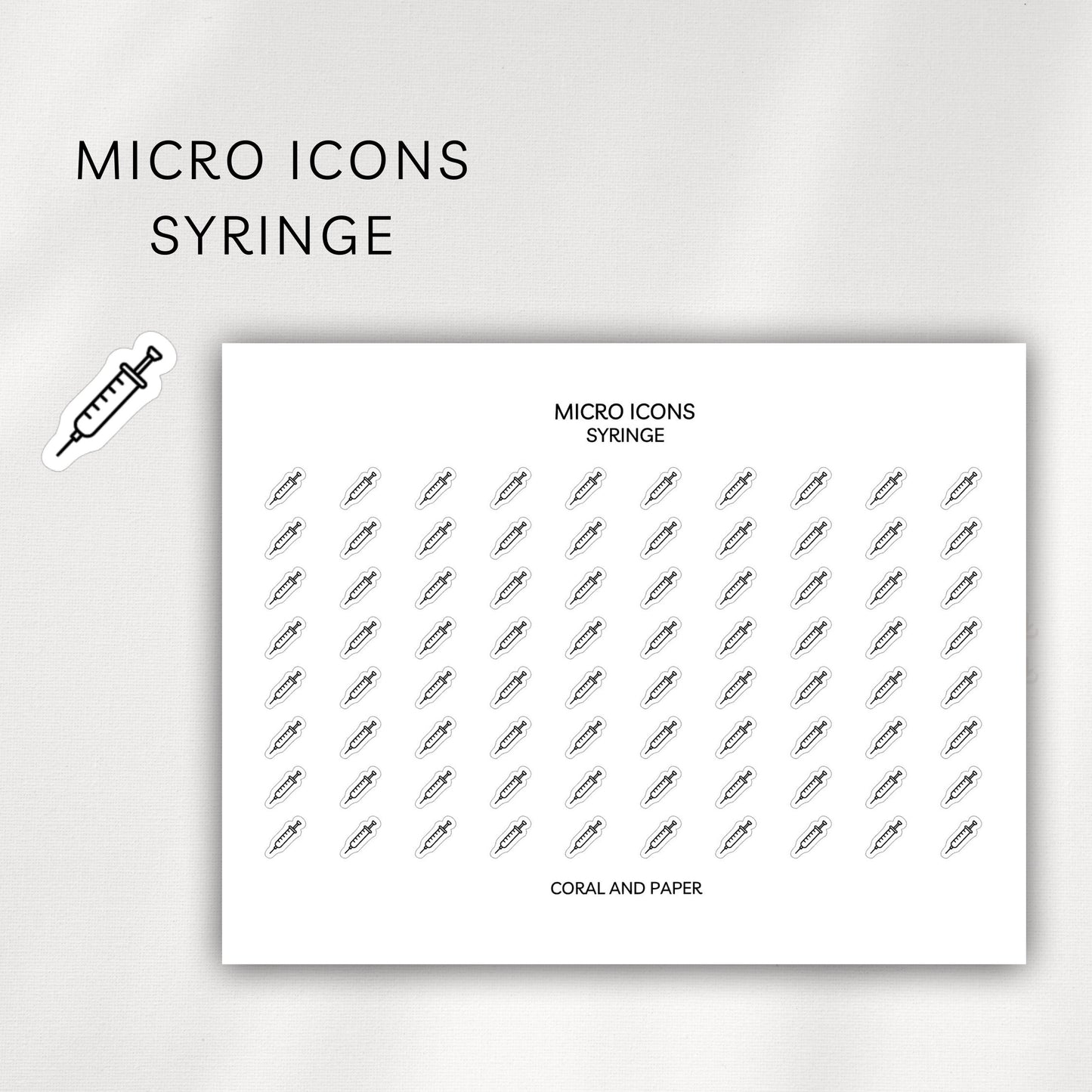 Syringe Micro Icons - Planner Stickers