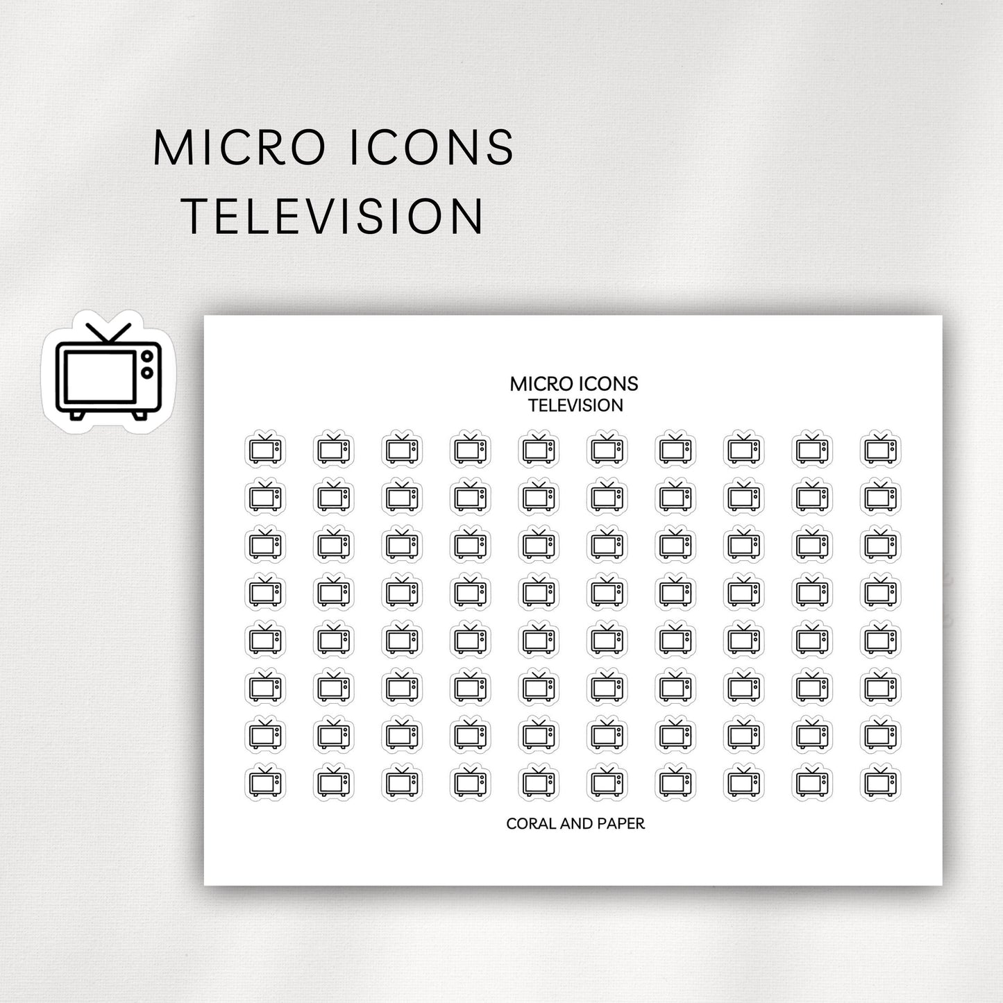 TV Micro Icons - Planner Stickers