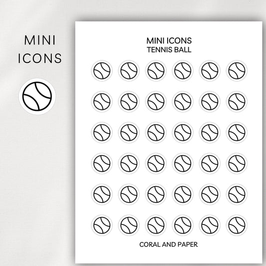 Tennis Ball Mini Icons - Planner Stickers
