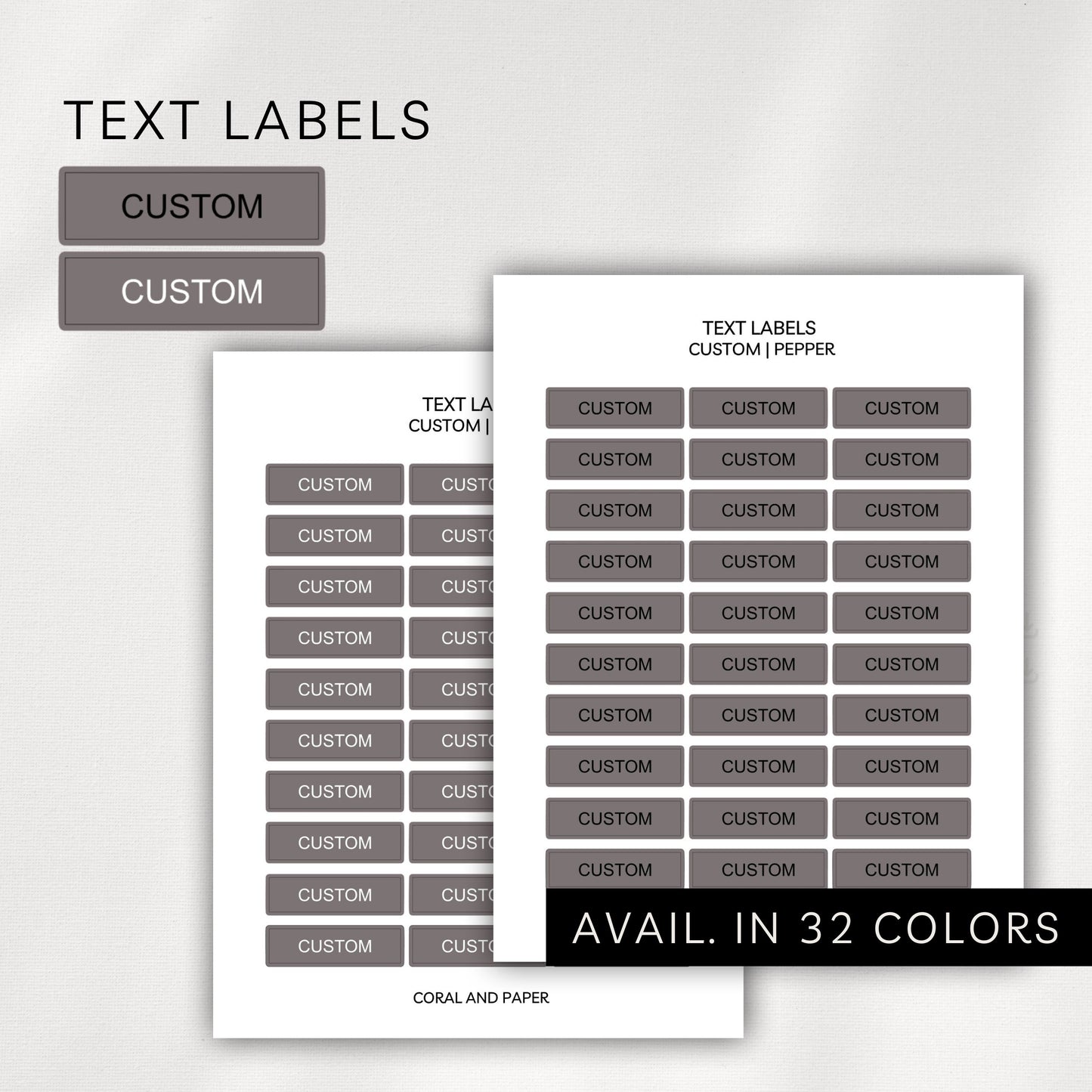 Custom Text Labels | Personalized Planner Stickers