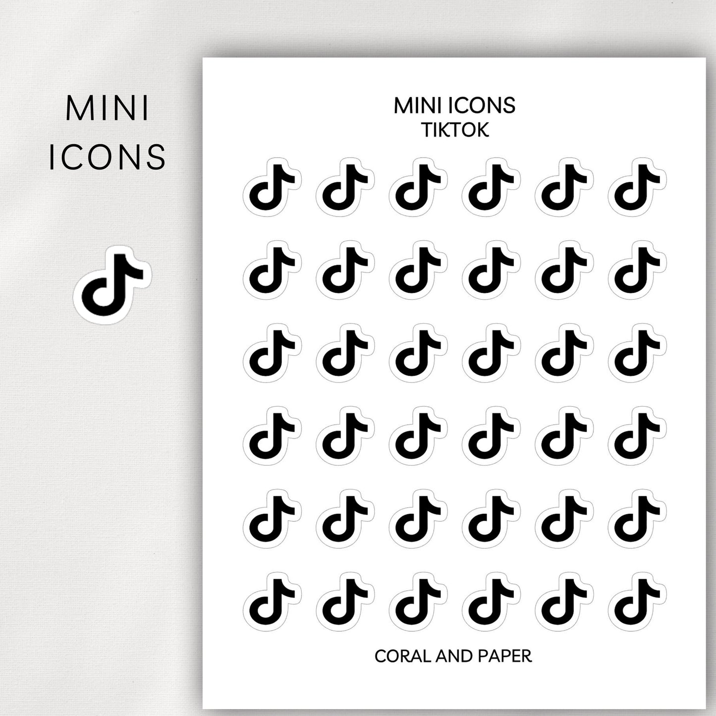 Tiktok Mini Icons - Planner Stickers