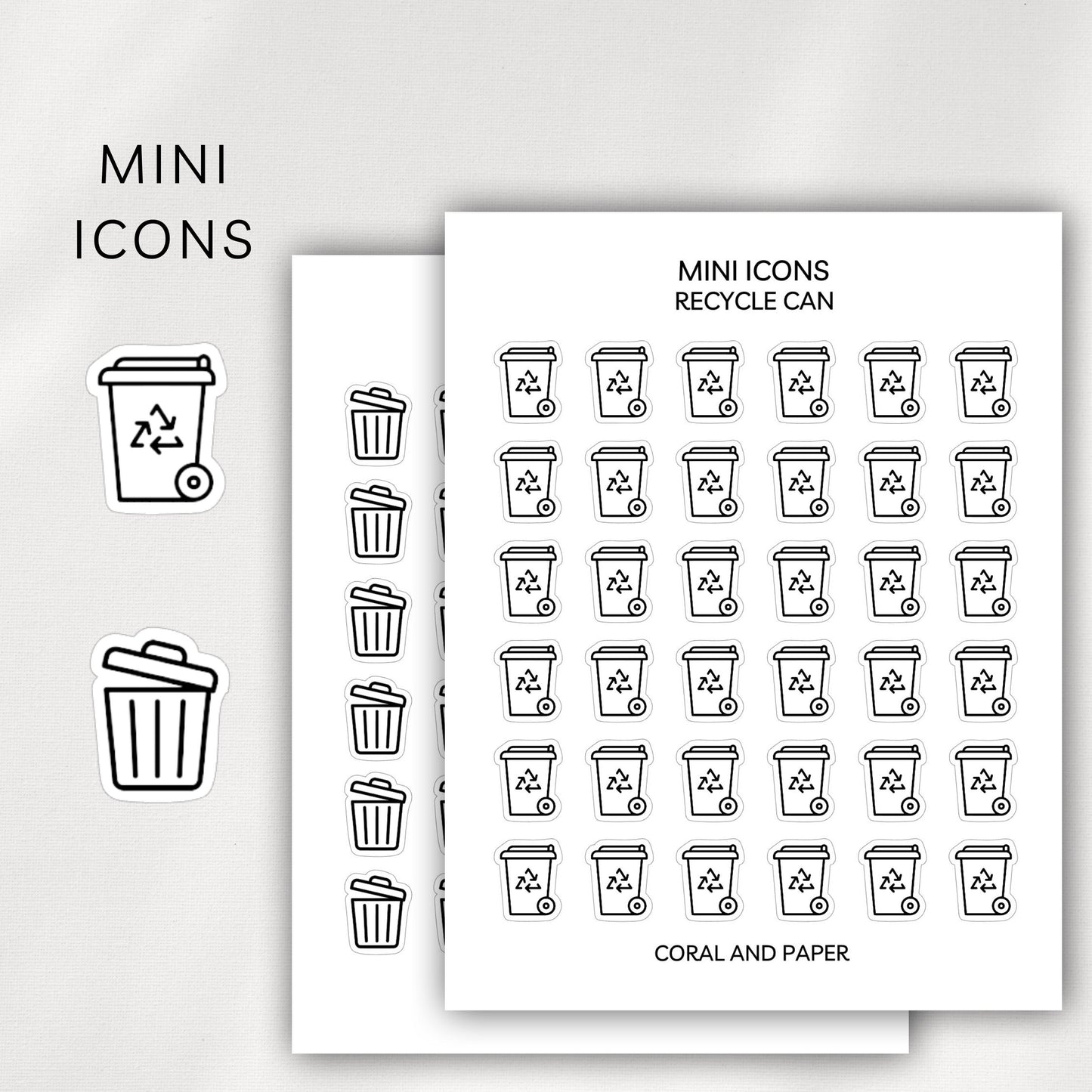 Recycle / Trash Mini Icons - Planner Stickers