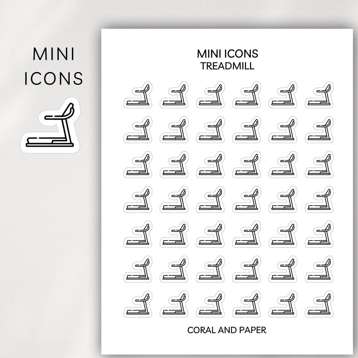 Treadmill Mini Icons - Planner Stickers