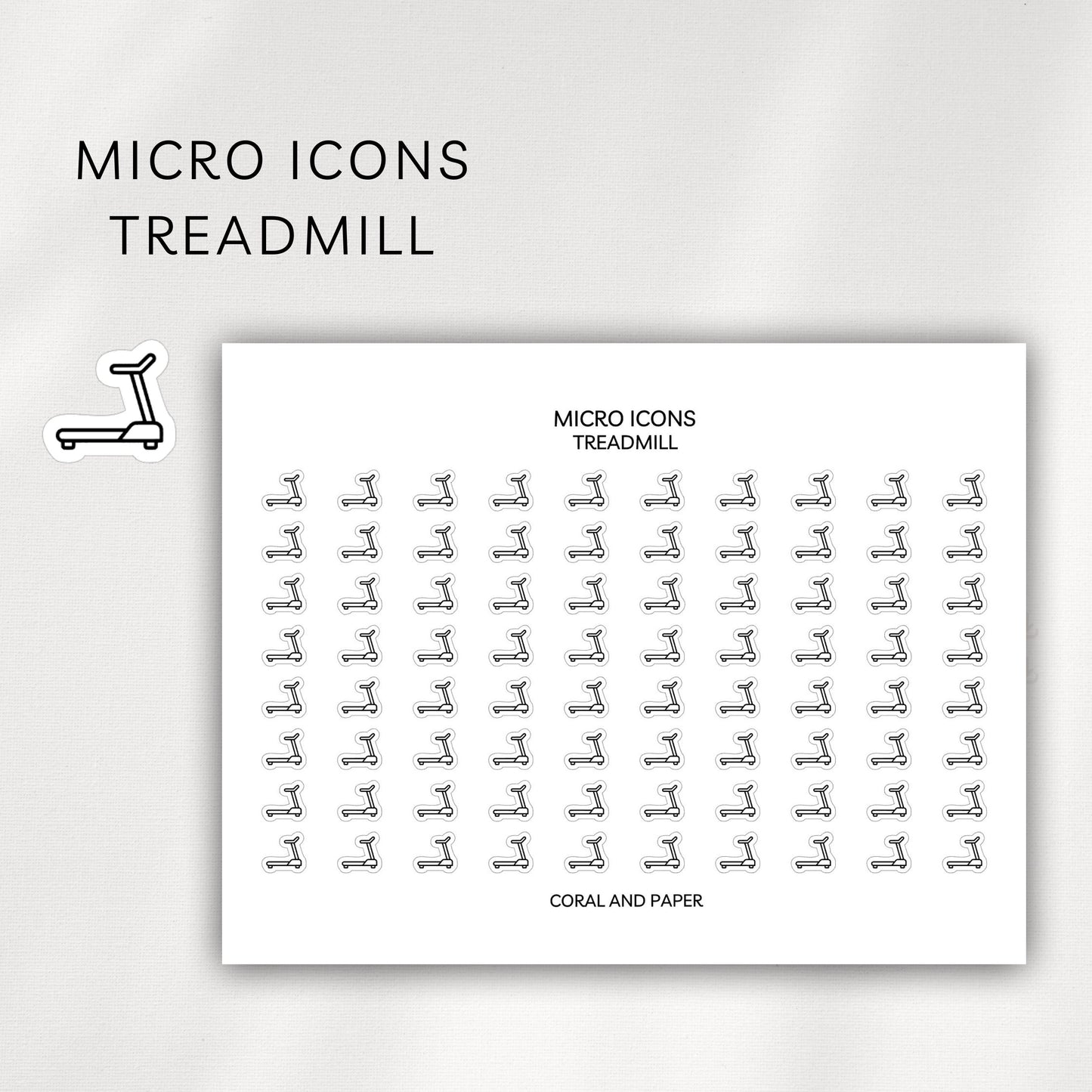 Treadmill Micro Icons - Planner Stickers