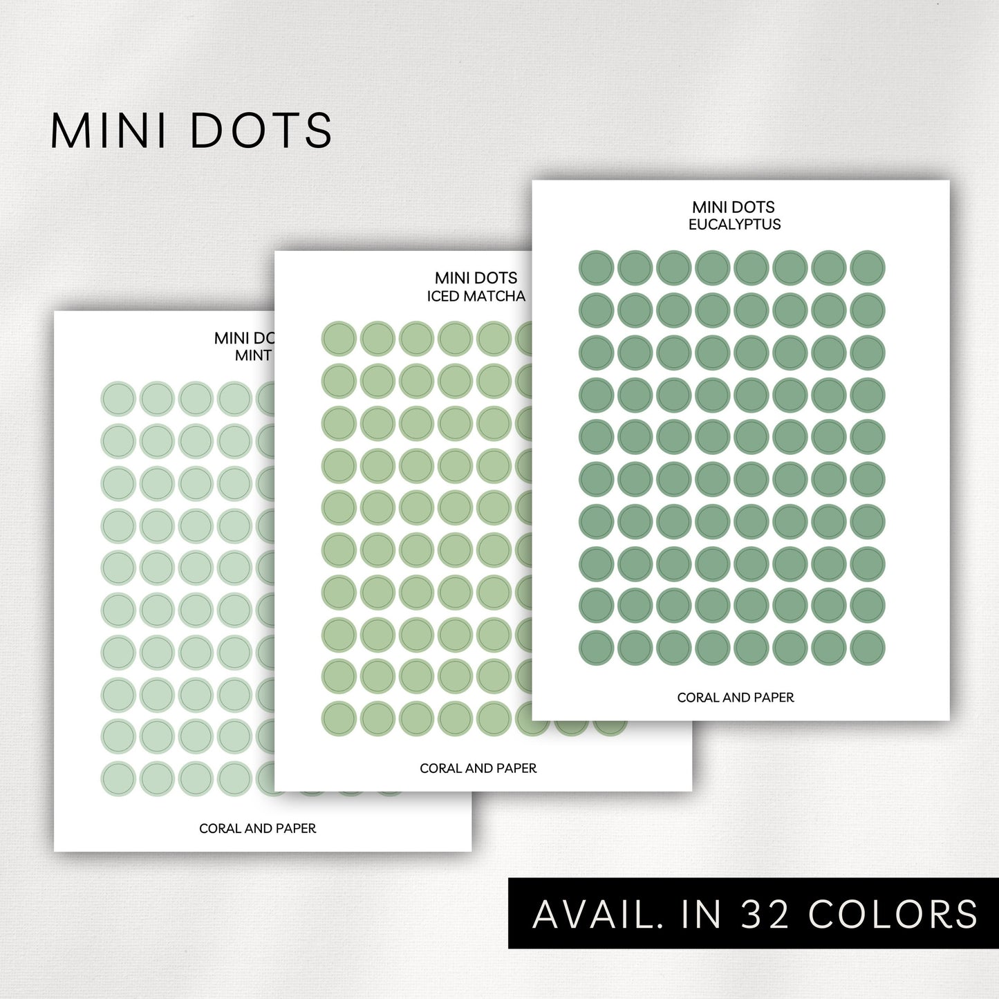 Mini Dot Stickers – Transparent Planner Dots (0.25”)