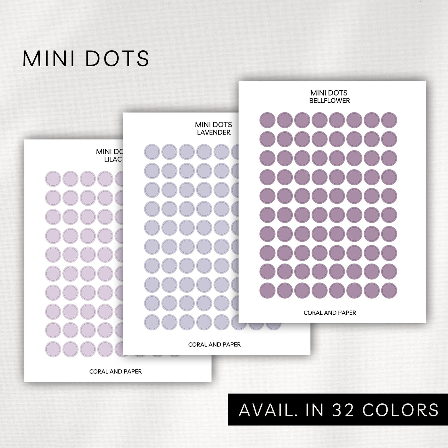Mini Dot Stickers – Transparent Planner Dots (0.25”)