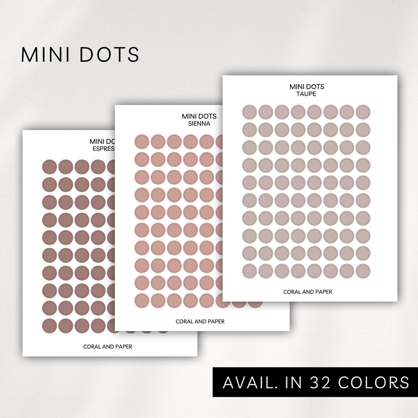 Mini Dot Stickers – Transparent Planner Dots (0.25”)