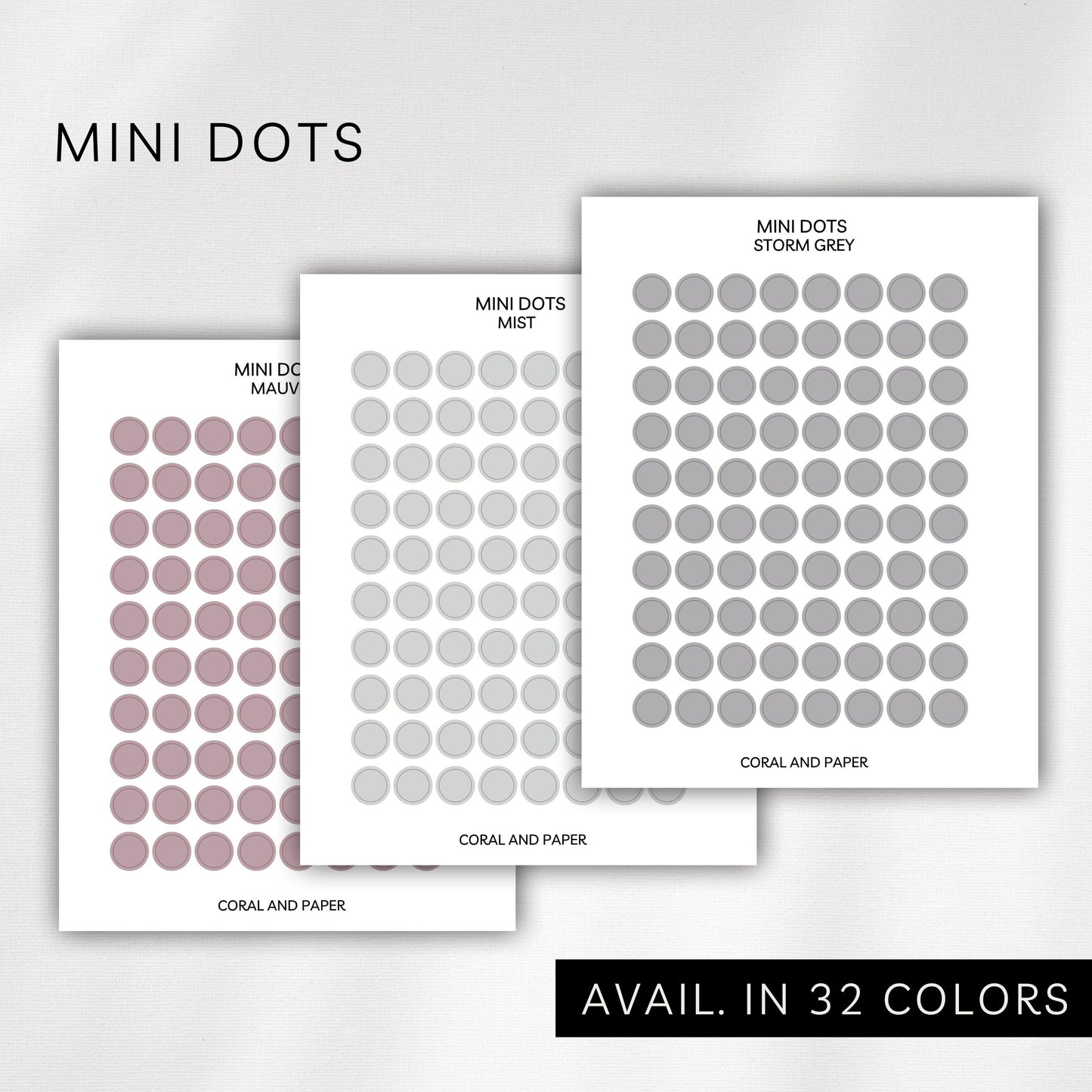 Mini Dot Stickers – Transparent Planner Dots (0.25”)