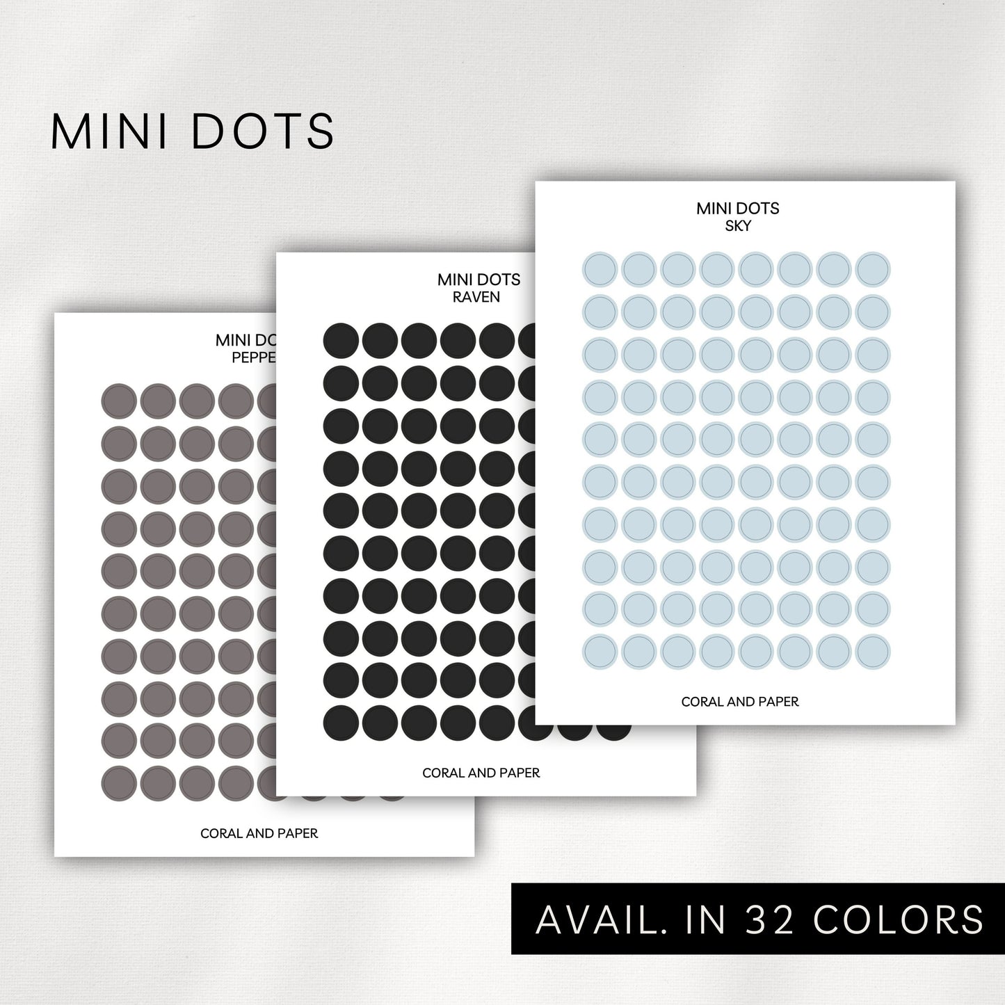 Mini Dot Stickers – Transparent Planner Dots (0.25”)