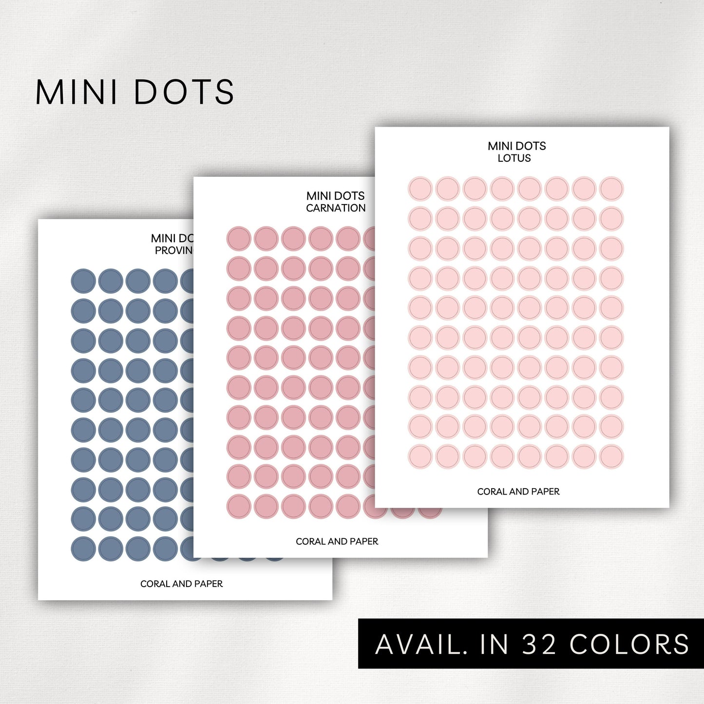 Mini Dot Stickers – Transparent Planner Dots (0.25”)