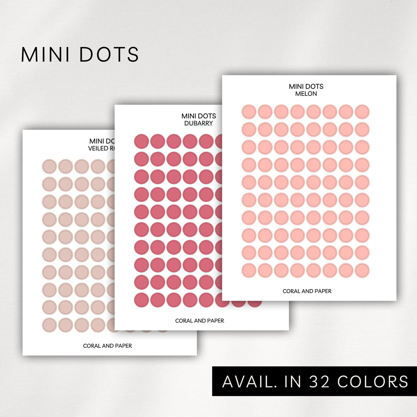 Mini Dot Stickers – Transparent Planner Dots (0.25”)