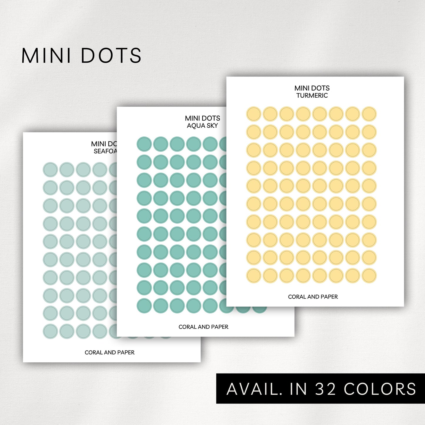 Mini Dot Stickers – Transparent Planner Dots (0.25”)