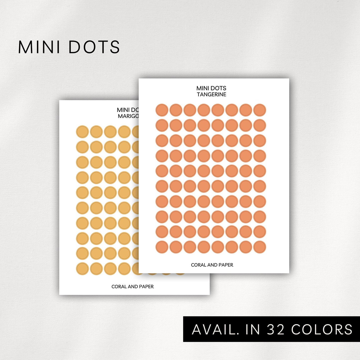 Mini Dot Stickers – Transparent Planner Dots (0.25”)